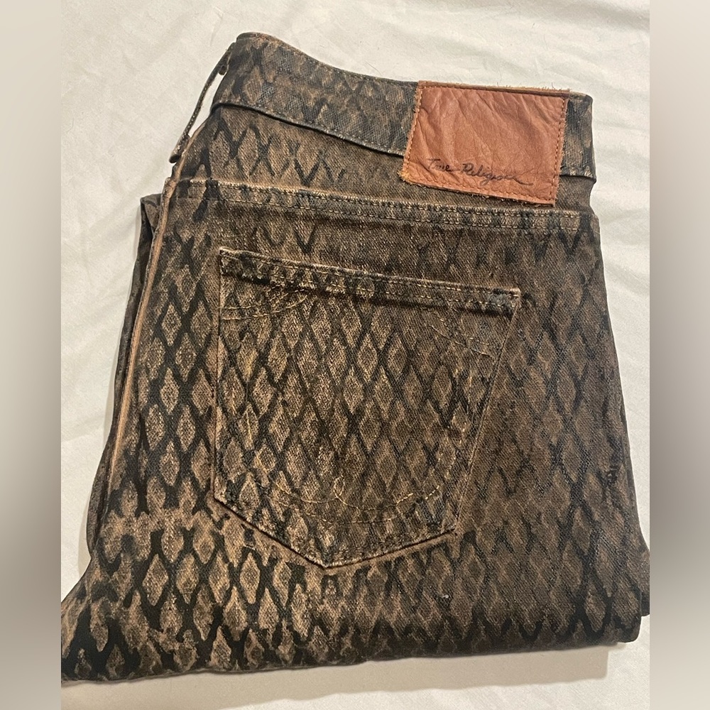 True Religion Jeans True Halle Mojave Lonestar Snakeskin Skinny Jeans - Size 28